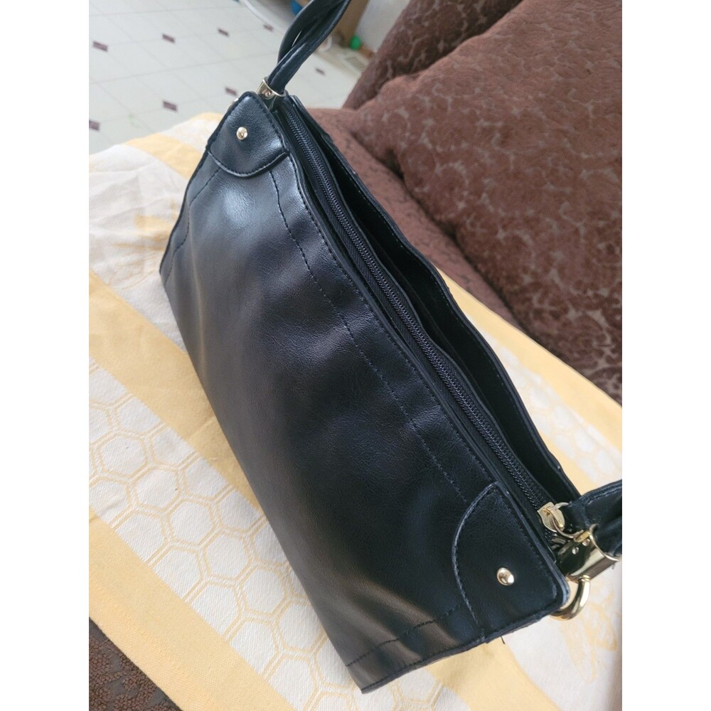 RELIC Handbag Black Faux Leather Twist Braid Handle Shoulder Purse Small Satchel - Picture 3 of 9